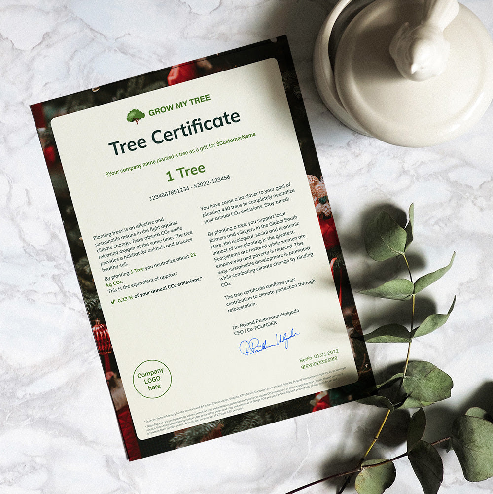 Zertifikat für 1 Baum